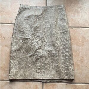 NWOT BCBGMaxAzria Tan Leather Snakeskin Print Pencil Skirt Size 2
